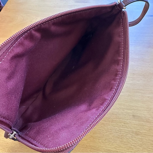 Coach storypatch maroon burgundy leather wristlet clutch - Picture 4 of 6